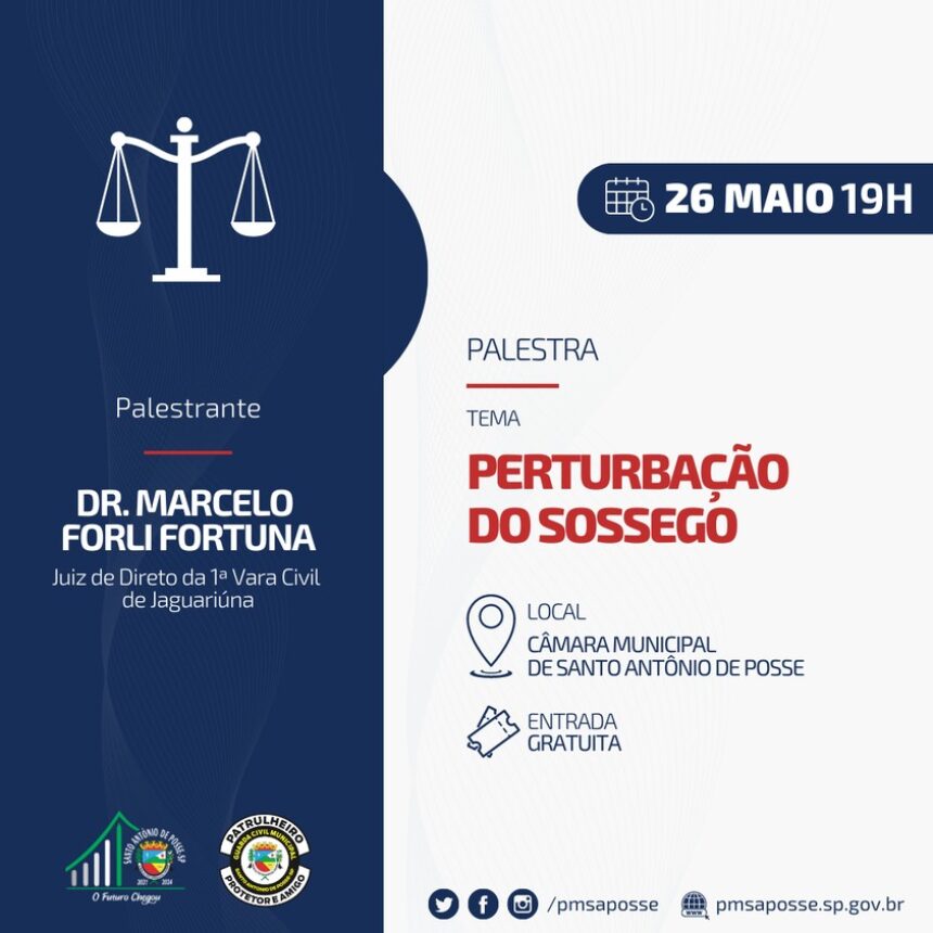 Palestra sobre Perturbação do Sossego