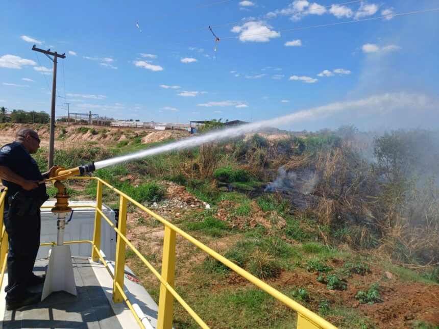 Guarda Municipal controla foco de incêndio em área verde no Bela Vista